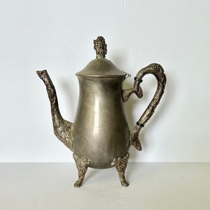 Large Vintage Silver Plated Tea Pot / Vintage Silver Tea Set / Vintage Coffee Pot