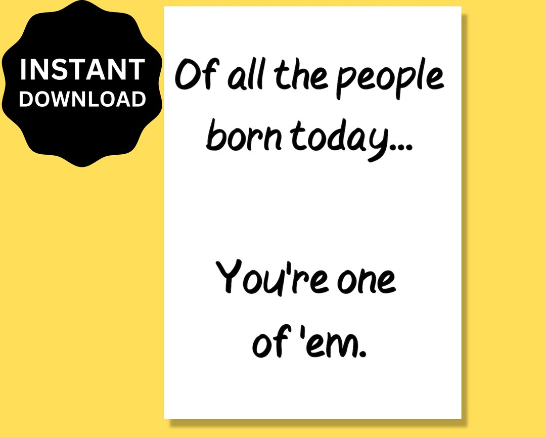 Funny Sarcastic Birthday Card Printable Downloadable for - Etsy