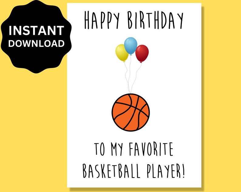 Basketball Birthday Card Happy Birthday Card for Basketball Player ...