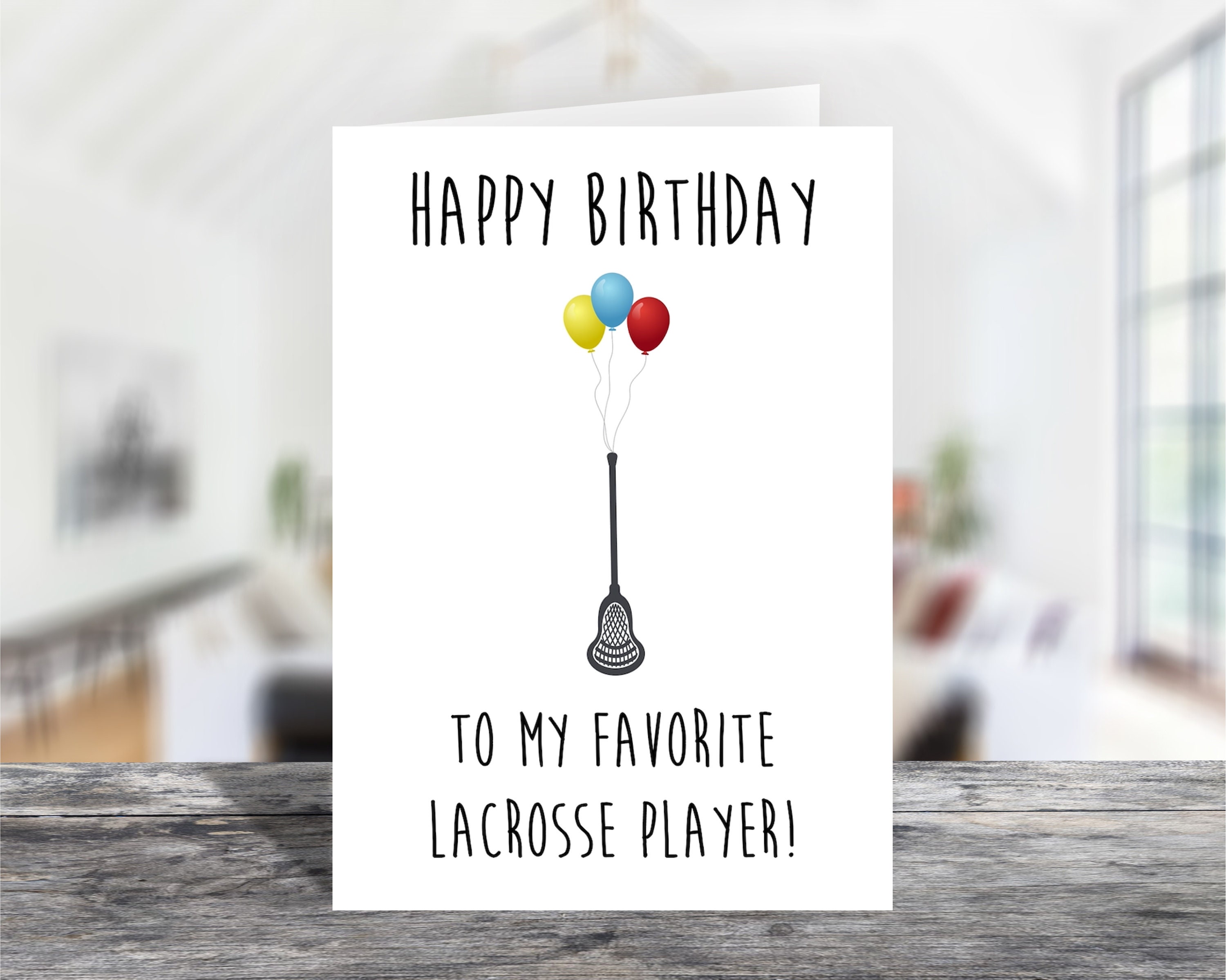 Lacrosse Birthday Card Happy Birthday Card for Lacrosse Player