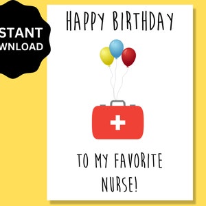 Nurse Birthday Card Printable | Happy Birthday Card for Nurse ...