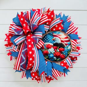 Patriotic Eagle Wreath for Front Door,  4th of July Wreath, American Flag Wreath, Memorial Day Decor, Red White and Blue Wreath, USA Wreath