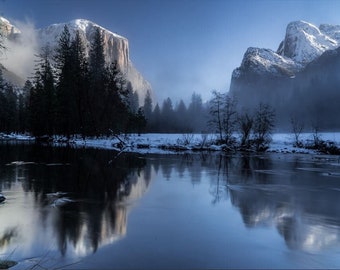 Gift For Home Yosemite Valley Wall Hanging, Canvas Art Print, Famous Landscape Decor, Nature Wall Art, Unique Housewarming Gift