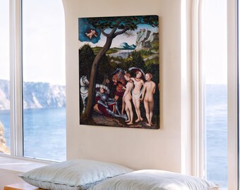 Francois Boucher's The Judgment of Paris (1528) famous painting. Canvas Art Print