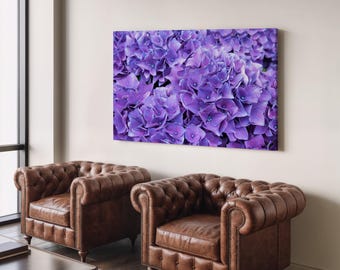 Purple Hydrangea - Wall Hanging - Decor, Famous Artwork, Canvas Art Print