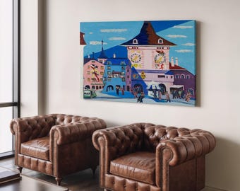 Kirchner 'Bern with Belltower' Canvas Print – Famous Artwork Wall Art
