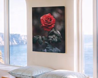 Red Rose Canvas Print – Floral Photography, Wall Art Decor