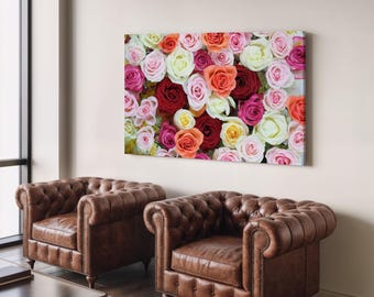 Colorful Roses - Wall Hanging - Decor, Famous Artwork, Canvas Art Print