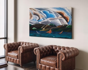 Arthur Dove Clouds and Water Canvas Art Print – Famous Seascape Painting