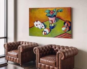 August Macke Canvas Wall Art – Little Walter's Toys Painting, Famous Artwork