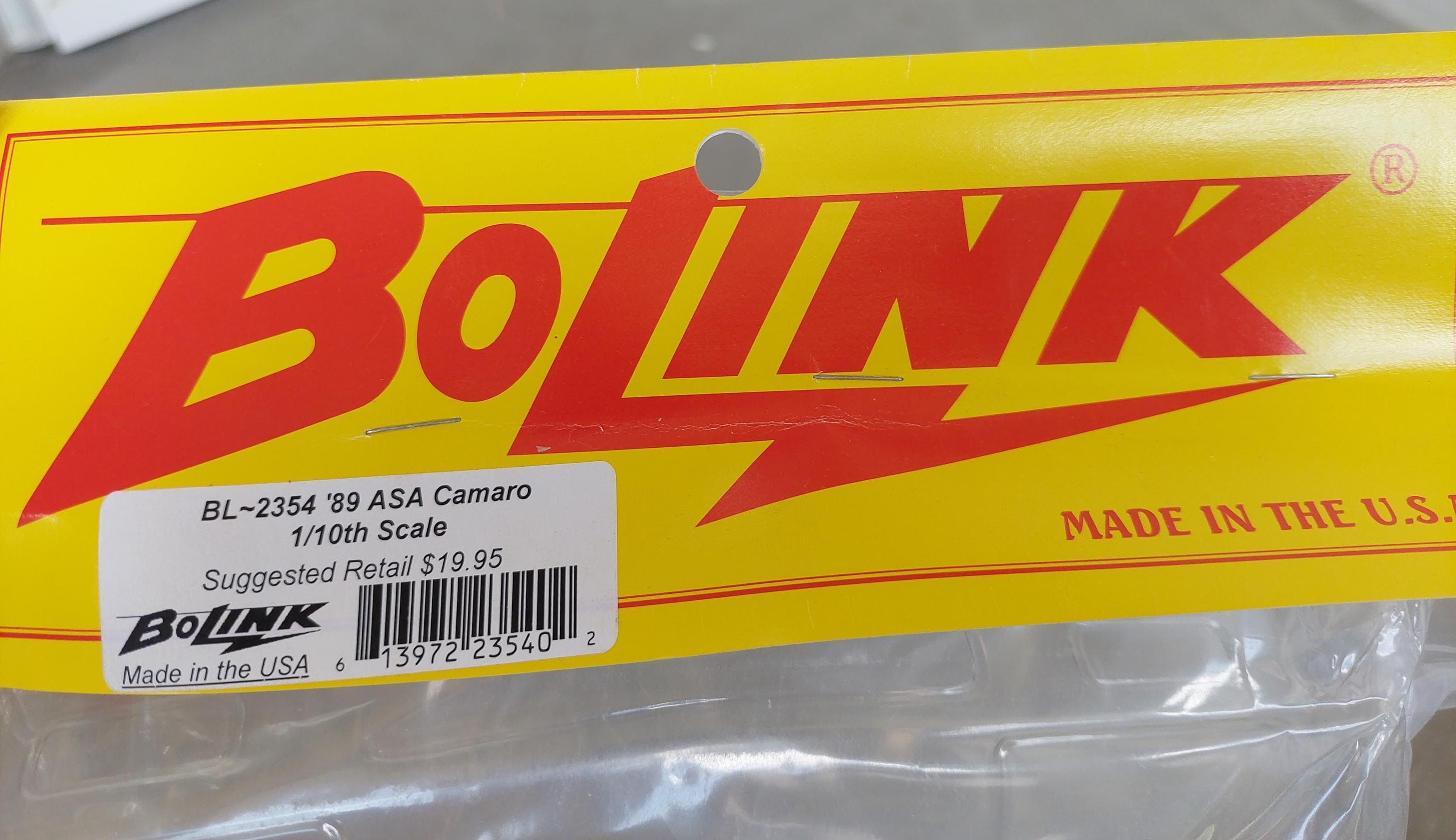 BOLINK BL-2354 '89 ASA 1/10 Camaro Polycarbonate Muscle Car Body Made in  United States - Etsy