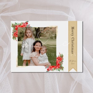 Winter Flowers Christmas Card (Canva Pro Template)