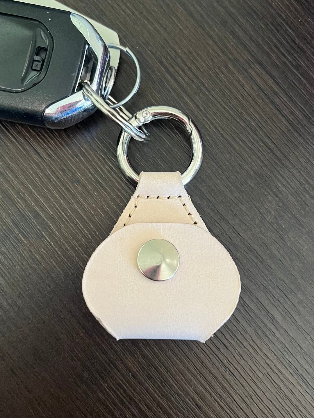 Handmade Leather Guitar Pick Holder Keychain Silver Hardware Etsy