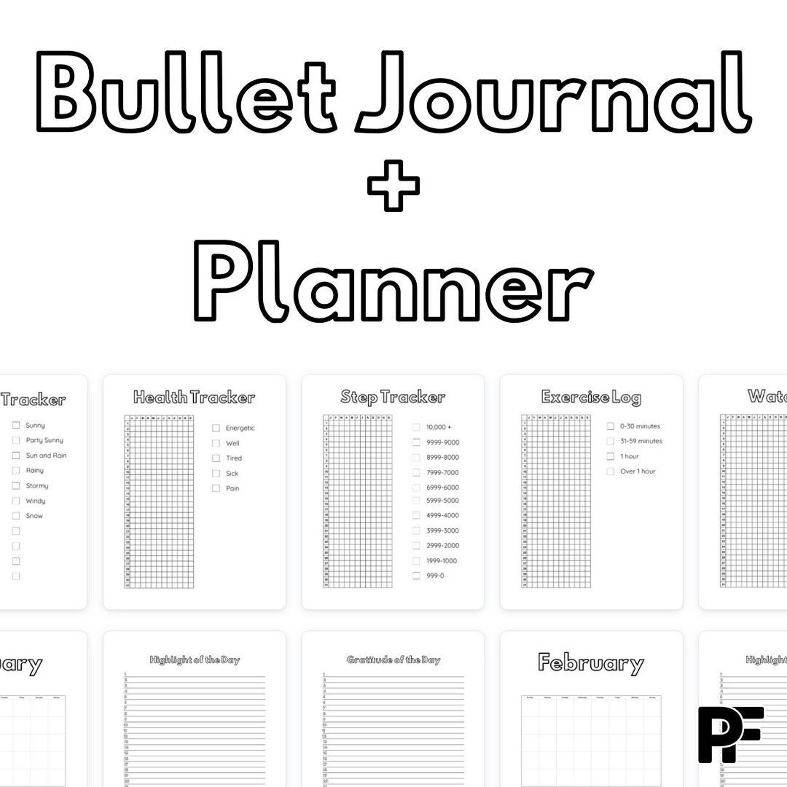 Customizable Bullet Journal &amp; Planner PDF 55 Pages Unleash Your ...