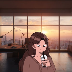 Office Zoom Background | Zoom Background Office | Zoom Background Office Overlooking City | Virtual Background | Backdrop