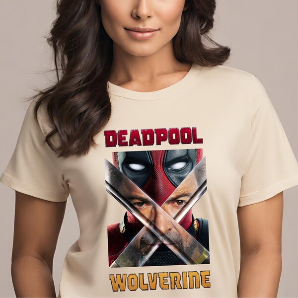 Deadpool and Wolverine Tshirt, Deadpool 3 Movie Shirt, Marvel Fan Apparel, hugh jackman, Deadpool and Wolverine Poster Tee