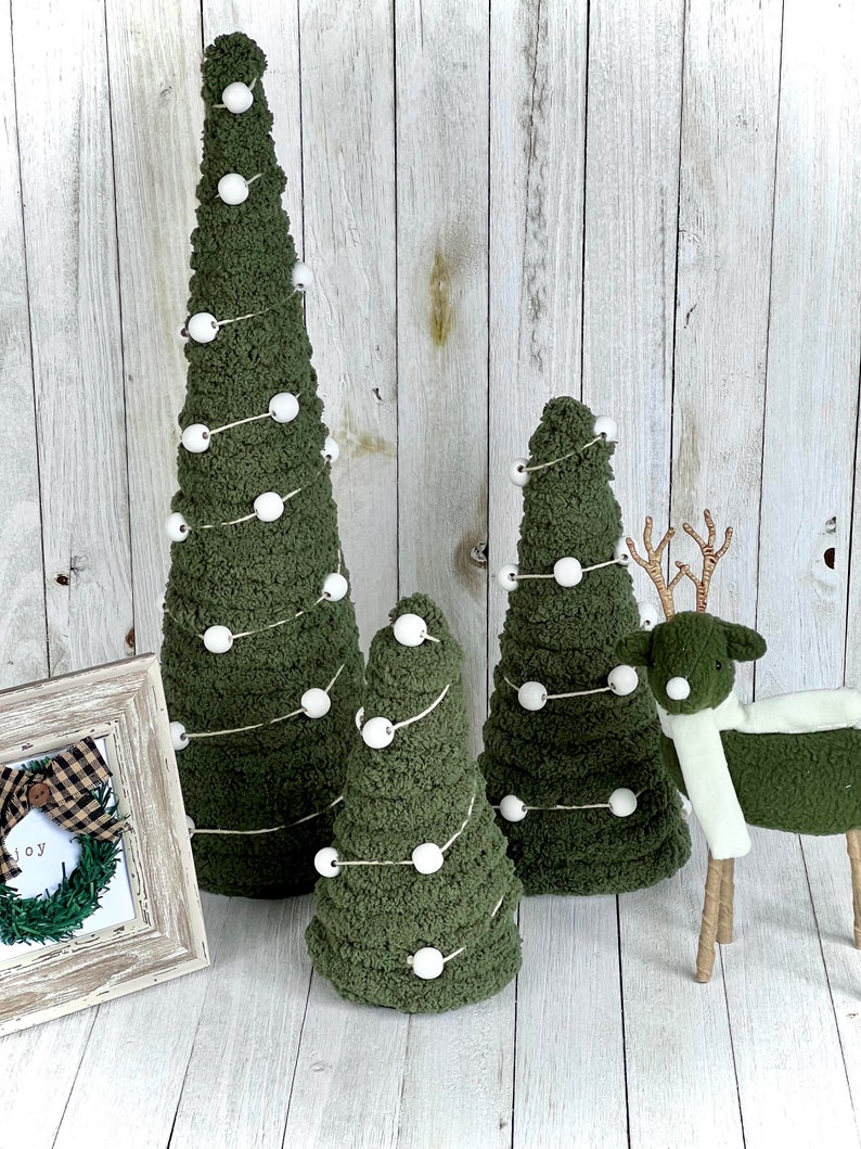 CHRISTMAS TREES SET of 3 Christmas Decoration Holiday Etsy