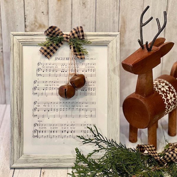 JINGLE BELLS ART Frame Jingle Bells Sheet Music in Frame