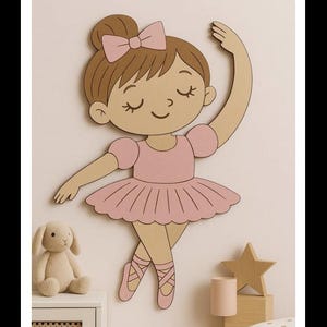 Arte de pared en capas de bailarina SVG / Archivo decorativo cortado con láser / Letrero de pared moderno bohemio / Glowforge XTool Cricut SVG / Decoración del hogar con láser en capas