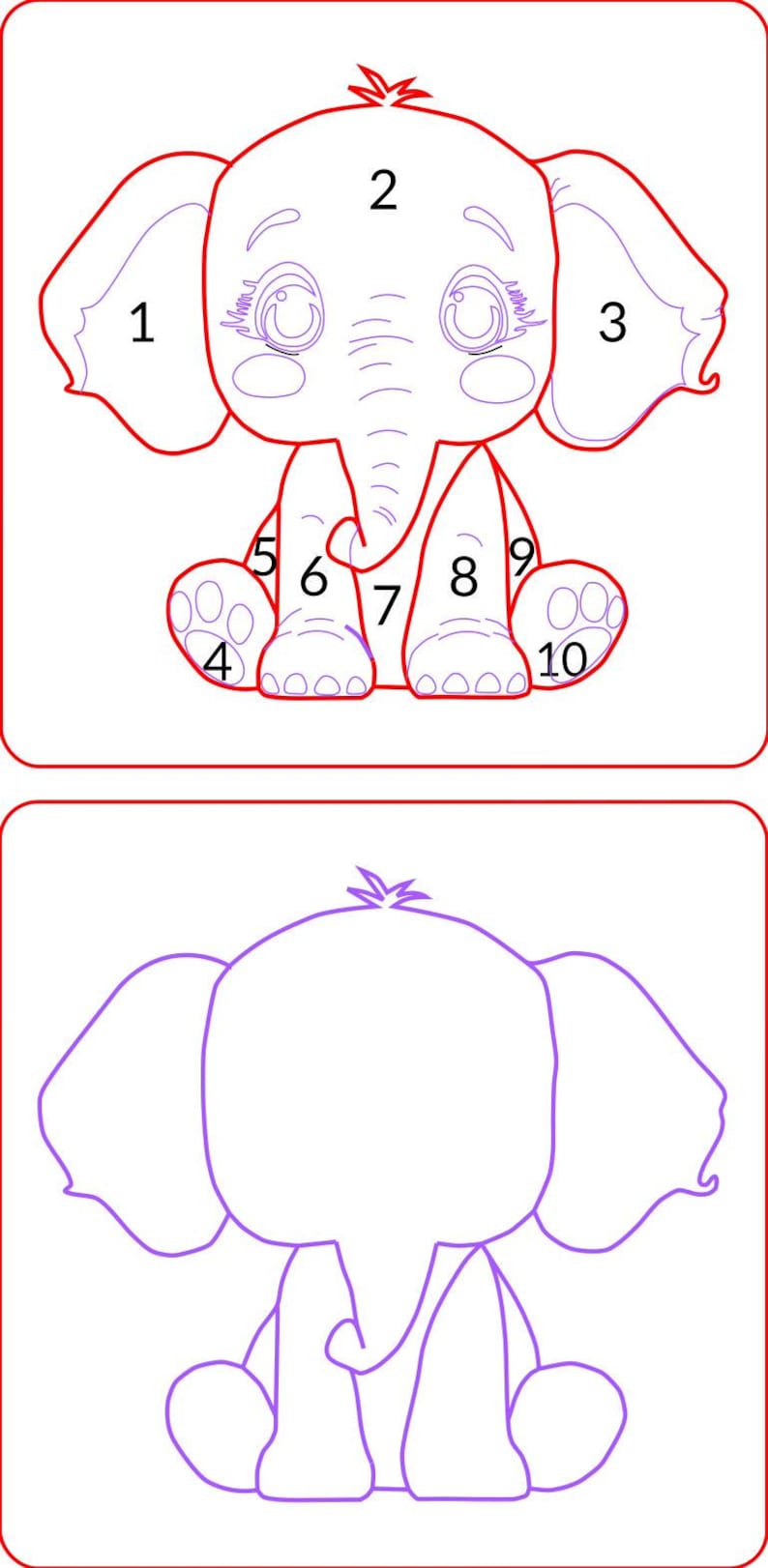 Elephant Number Puzzle SVG: Laser Cut Wooden Toy (digital Download) - Etsy