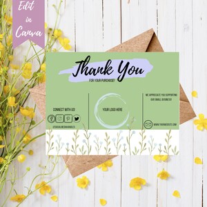 Geschäftliche Dankeskarten, druckbare Karten für Geschäfte, bearbeitbare Dankeskarten, Blumen-Dankeskartenvorlage, anpassbare Karten druckbar