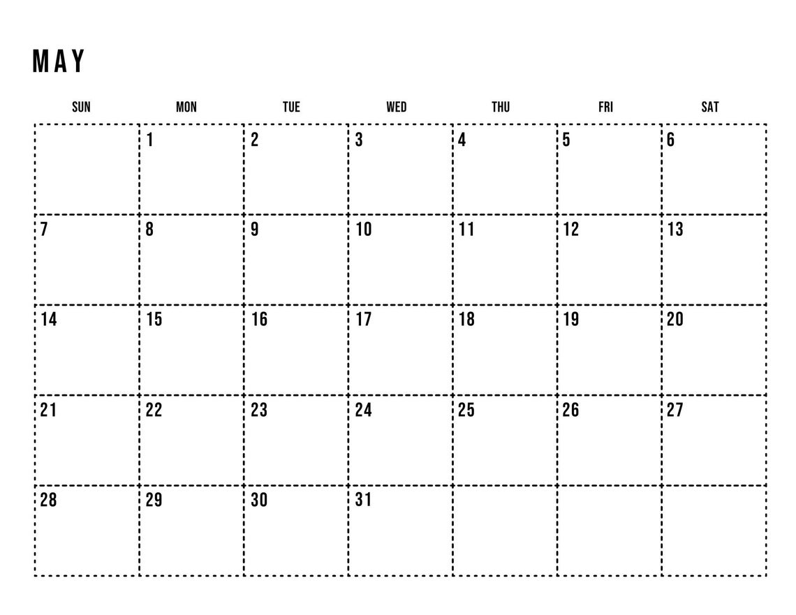 2023 Calendar Printable Digital Monthly Planner Minimalist Etsy