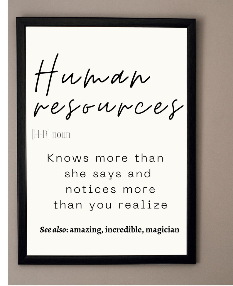 Human Resources HR Wall Decor Office Decor Printable Art - Etsy