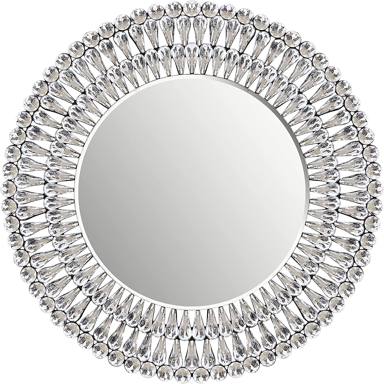 Round Decorative Wall Mirror Diamond Accent Wall Décor 24 Etsy