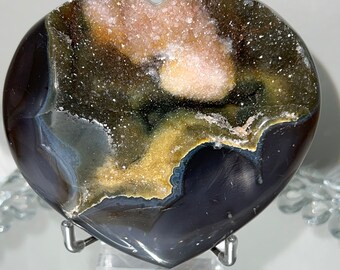 Rainbow Amethyst, Heart, Amethyst, Galaxy, Geode, Yellow, Green, Agate