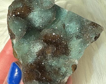 Cuarzo crisocola, ejemplar mineral drusa, pieza de colección