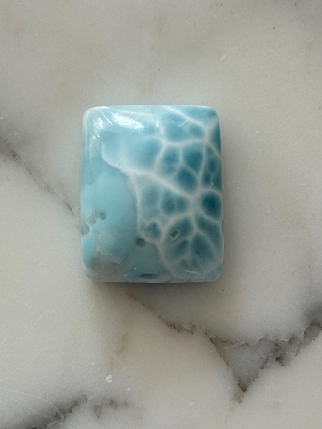 Larimar, Cabachon, Dominican Republic, High Quality, Turtleback Pattern ...