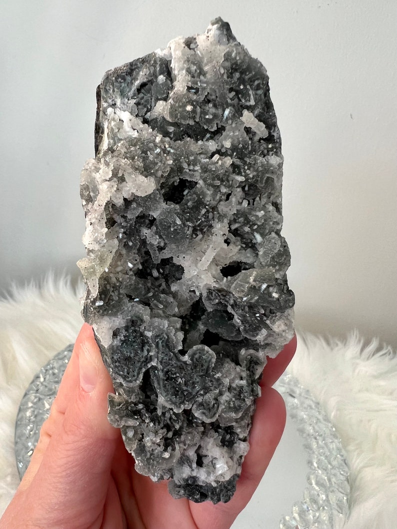 Black Chalcedony, Green Chalcedony, Dark Chalcedony, Mermaid, Coral, Stunning Home Devor image 1