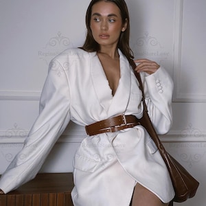Double wrap belt, Double leather belt, Double buckle belt, Brown wide leather belt, Wide belt for dress, High waist belt, Wide black belt