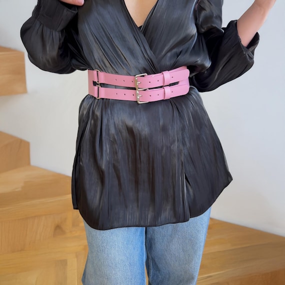 Double Leather Belt, Bright Pink Belt, Wide Belt, Waist Belt, Womens  Leather Belt, Handmade Belt, Dress Belt, Stylish Belts Womens - Etsy Israel