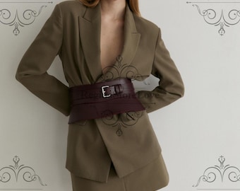 Leather skirt belt, Burgundy leather belt, Waist belt for dresses, Leather corset belt, Peplum belt leather, Corset skirt,Leather waist belt