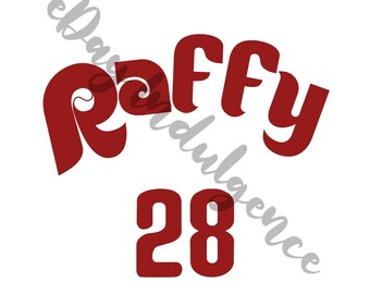 Raffy Bohm Phillies Alec Baseball Philadelphia Digital Nedladdning Png Svg Jpg Pdf Konst 28 DIY Cricut Silhuett Utskrivbar Konst