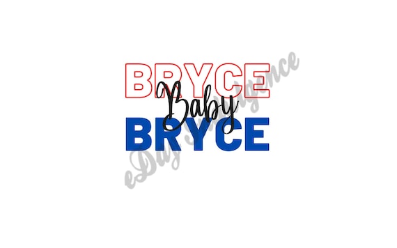 Bryce Bryce Baby Digital Download SVG PNG Phillies Harper HomeRun Ice Ice  Baby Cricut Silhouette Iron On Great Gift