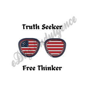Waarheidszoeker Gratis Denker Digitale Download PNG SVG-bestand voor Cricut Silhouet Amerikaanse Conservatieve Republikeinse Democraat Iron On Gift
