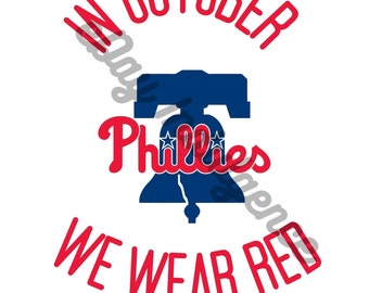 Phillies In October dragen we Red Philly Philadelphia Baseball Red October Champions digitale downloadbestanden afdrukbaar behang SVG, PNG, jpg