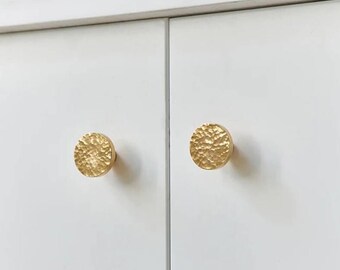 Tiradores de armario, pomos de cocina, tiradores redondos de latón para gabinete, tiradores de cajón, tiradores dorados para muebles, herrajes para gabinetes, tiradores de puerta en relieve