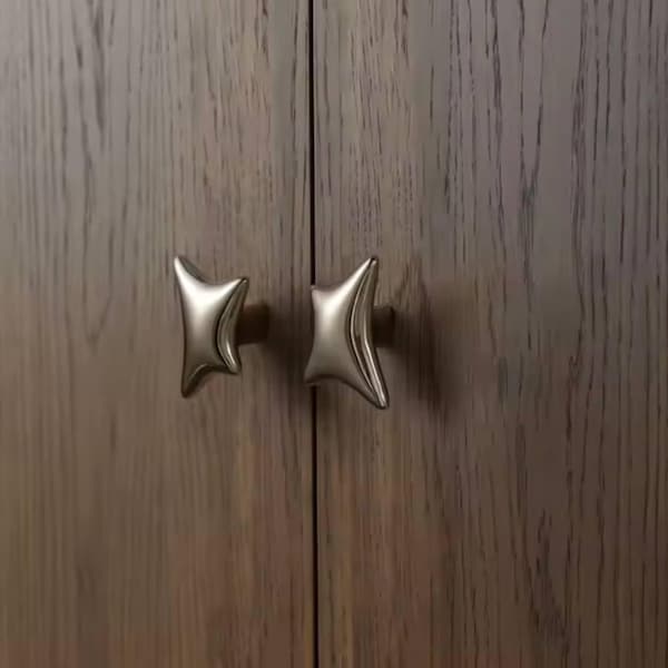 Modern nickel pull knob Hidden Nickel Knob and handle Scandinavian style brass furniture knobs, brass Nickel door handle cabinet pull knob