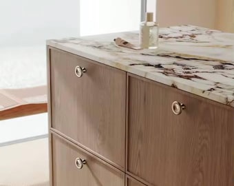 Tirador ovalado moderno, pomo y manija ocultos de níquel, pomos de muebles de latón estilo escandinavo, tirador de puerta de latón y níquel, tirador de armario