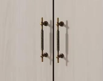 Manijas modernas de bronce para gabinetes de cocina, tiradores para armarios, muebles, salas de estar, hogar, oficina, dormitorio, tiradores de latón antiguo.