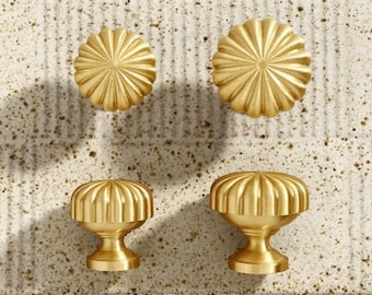 Pomo de latón macizo dorado para gabinetes, pomos para puertas de muebles, pomos de latón para gabinetes, tiradores de latón para cajones, tiradores de cocina, tiradores para gabinetes.