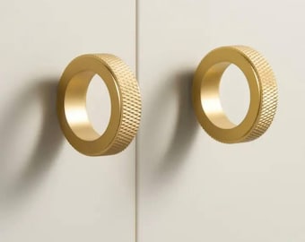 Möbelknöpfe Messing Knäufe Griffe runde Schubladenknäufe Küchengriffe Schrankgriffe Knäufe Massiv Messing Möbel Knäufe Ring
