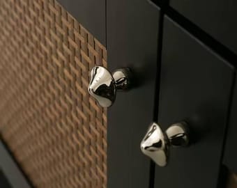 Pomos redondos de metal para muebles, estilo escandinavo. Pomos metálicos modernos para armarios. Pomos de cocina. Pomos metálicos para armarios. Muebles de níquel. Tiradores de latón.