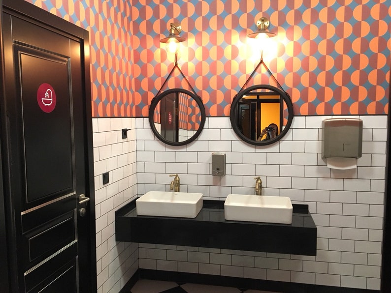 Black Round Mirror Hallway Wall Mirror Black Circle Mirror Etsy