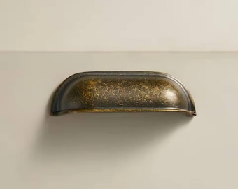 Tirador de barra de gabinete de bronce envejecido: pomo de metal y latón