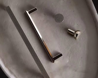 Modern Unusually shaped Cabinet Handles Kitchen Knob Pull Wardrobe Furniture Handle for Cabinet Living Room Home Office Bedroom Nickel Pull