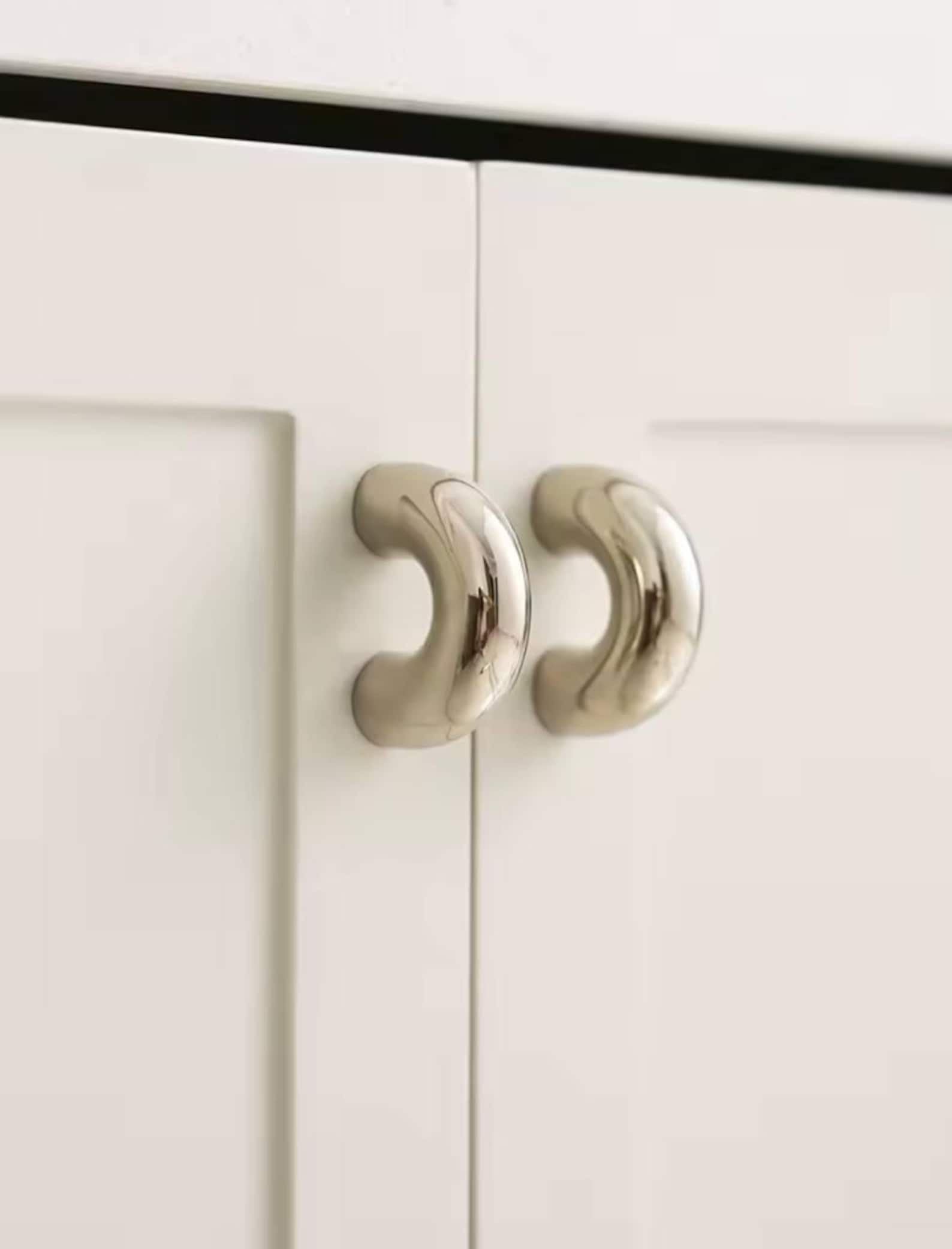 Image showcasing Modern Nickel Pull Knob Hidden Nickel Knob and Handle Scandinavian ...